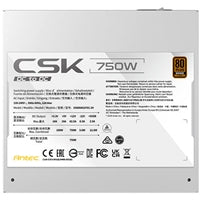 Antec CSK DC 750W White PSU 80+ Bronze ATX Non-Modular PCIe 5.1 Antec CSK DC 750W White PSU 80+ Bronze ATX Non-Modular PCIe 5.1